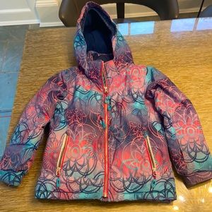 Kamik girl’s purple, pink and blue ski jacket, size 6